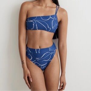 Madewell Double-Strap One-Shoulder Bikini & High Waisted Bottoms